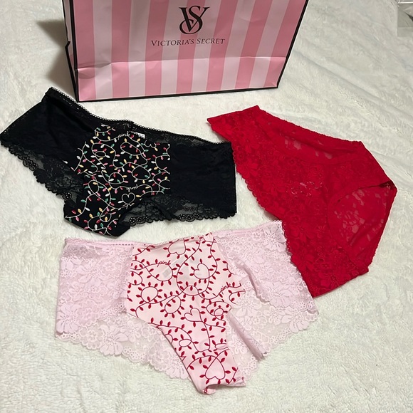 NWT Victoria’s Secret Pink Bundle of 3 Underwear Size L - Picture 1 of 9